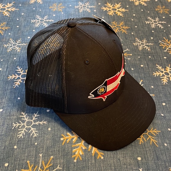 Southern Snap Co. Georgia State Flag Fish Trucker Hat Black NWT - Picture 6 of 6